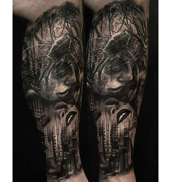 black and grey realism tattoo auf forearm #242 | Tätowierer Matthew James