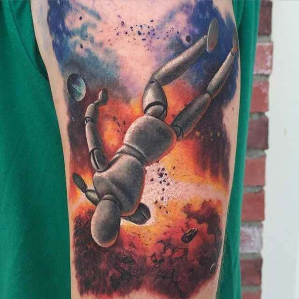 Surrealism Mannequin, Space tattoo on Upper Arm