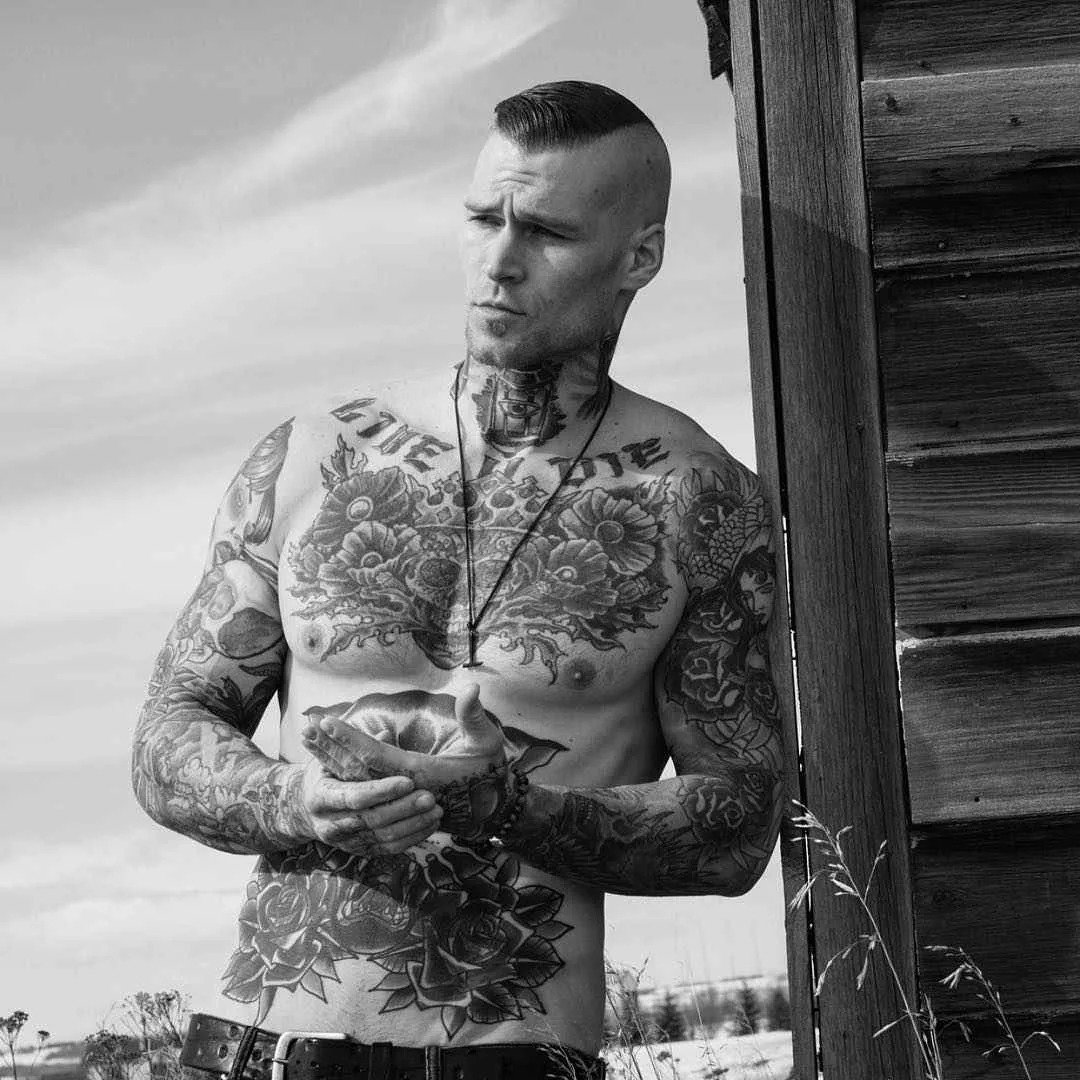 Тату модель Marshall Perrin | Male tattoo model Marshall Perrin