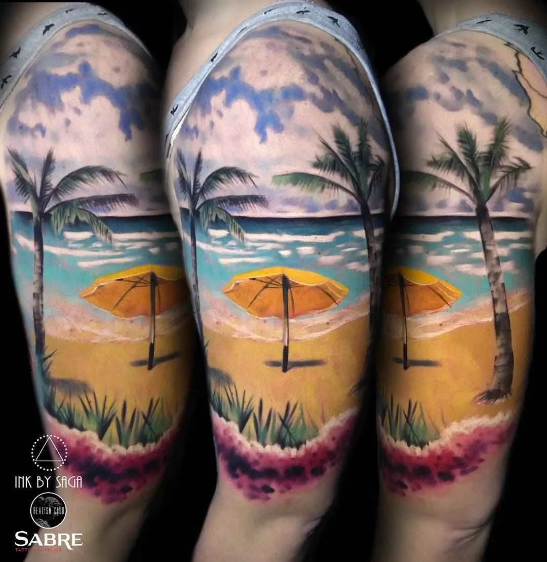 Тату мастер Saga Anderson Ink by Saga color portrait, abstract realistic tattoo