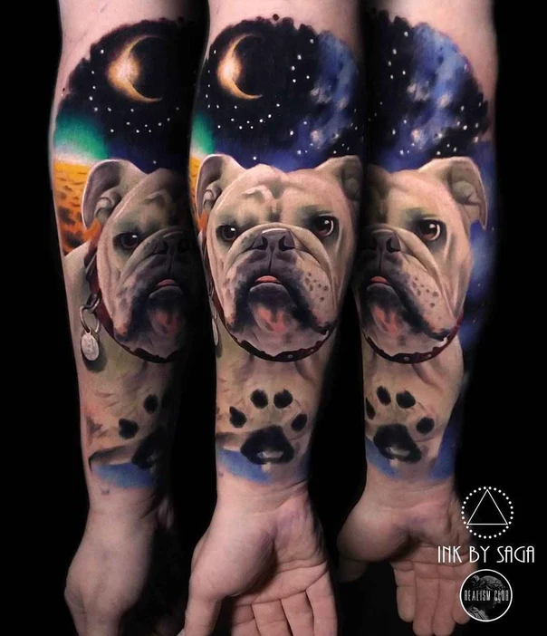 Realism Dog, Paw print tattoo on Forearm