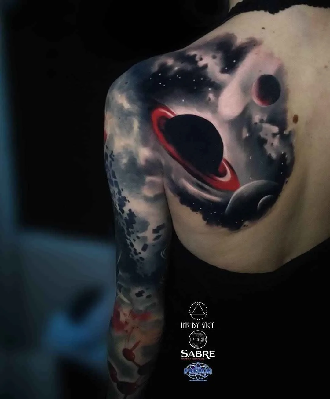 Тату мастер Saga Anderson Ink by Saga color portrait, abstract realistic tattoo