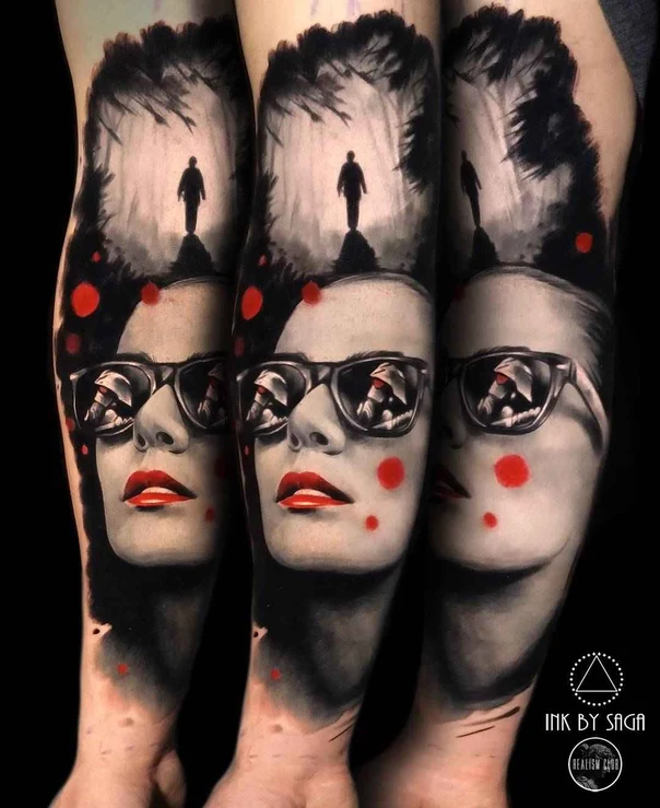Realism Portrait, Surreal tattoo on Full Sleeve