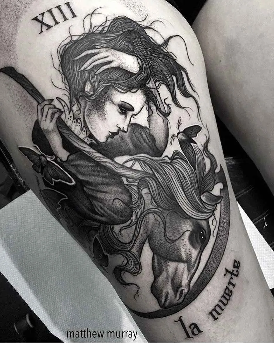 Тату мастер Matthew Murray black horror neotraditional tattoo