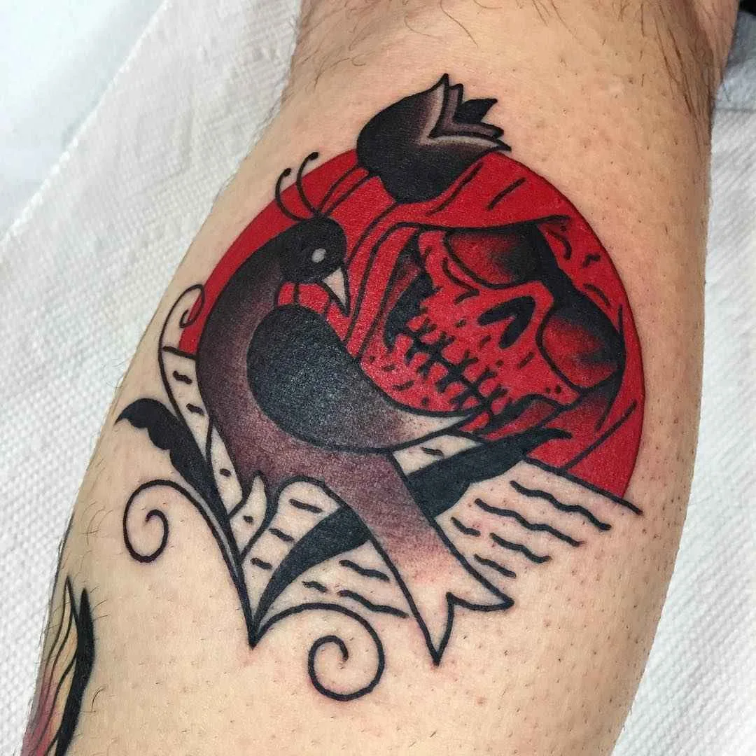 Tattoo artist Frankie Caraccioli The Death cloack traditional color tattoo Death in Paradise
