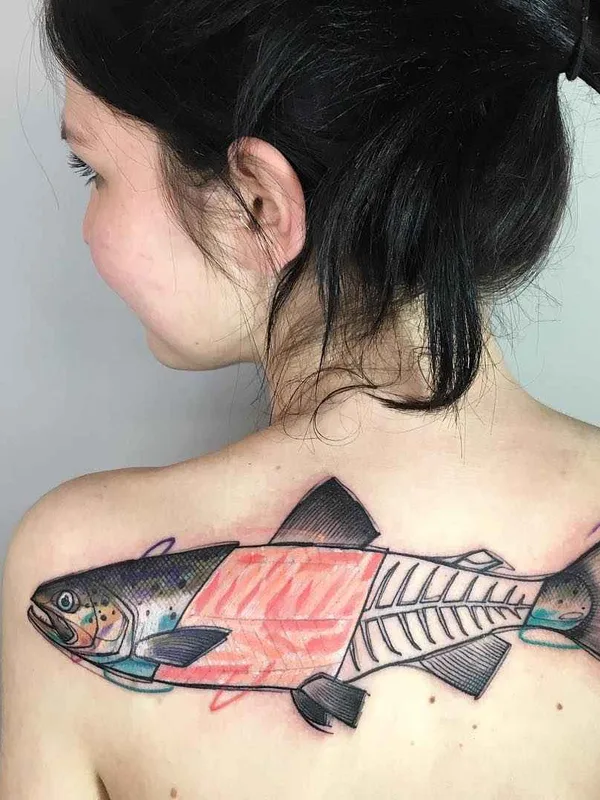female color illustrative Tatuaggio su shoulder blade #10642 | Tatuatore Luca Testadiferro