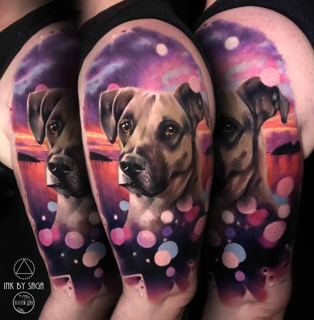 Тату мастер Saga Anderson Ink by Saga color portrait, abstract realistic tattoo