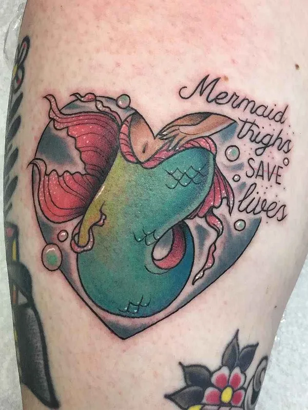 color neo traditional tatouage sur thigh #10709 | Artiste tatoueur Lucy Blue