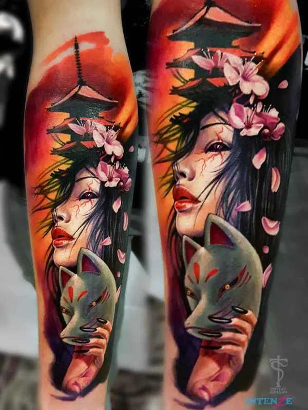 color japanese tattoo auf forearm #10783 | Tätowierer Василий Суворов