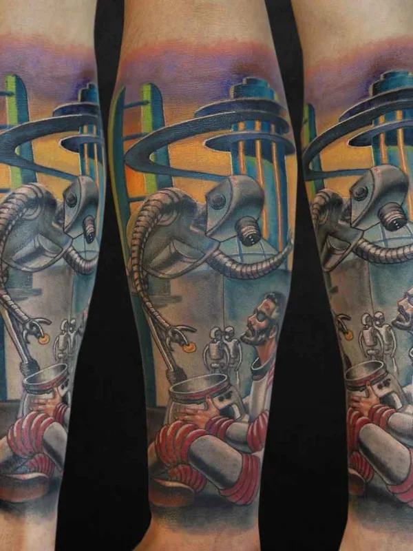 color surrealism 纹身 在 forearm #10778 | 纹身师 Макс Калашников
