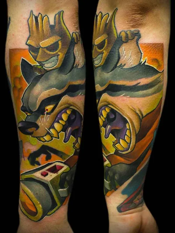 color cartoon 纹身 在 forearm #10769 | 纹身师 Амир Хаски