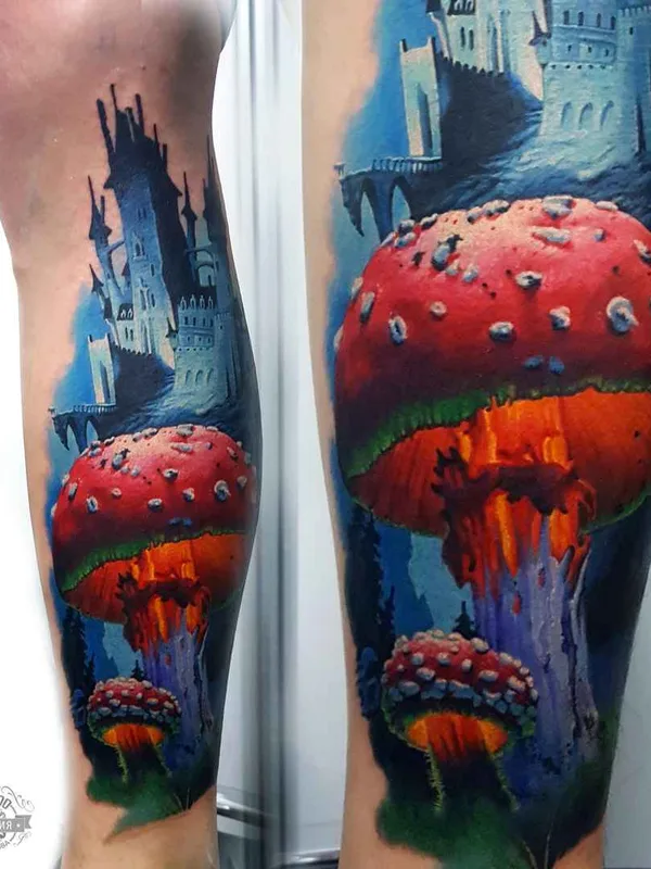color realism tattoo auf calf #10789 | Tätowierer Василий Суворов
