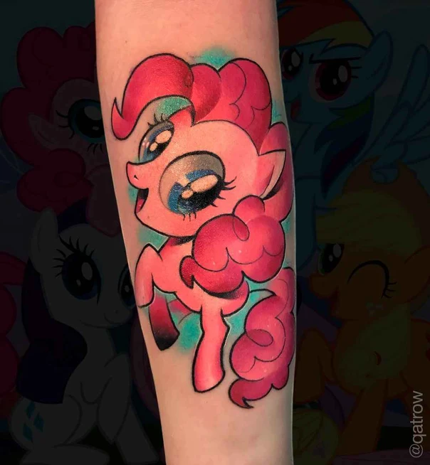 Cartoon Pony tattoo на Предплечье