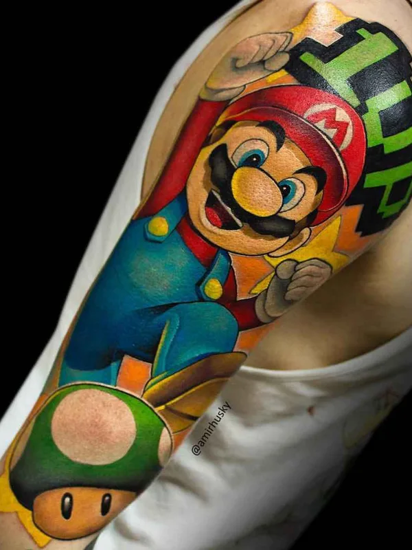 color cartoon 纹身 在 full sleeve #10762 | 纹身师 Амир Хаски