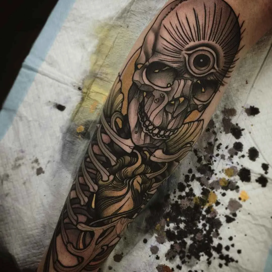 Tatuagem artista Jacob J Gardner cor neo tradicional | Austrália