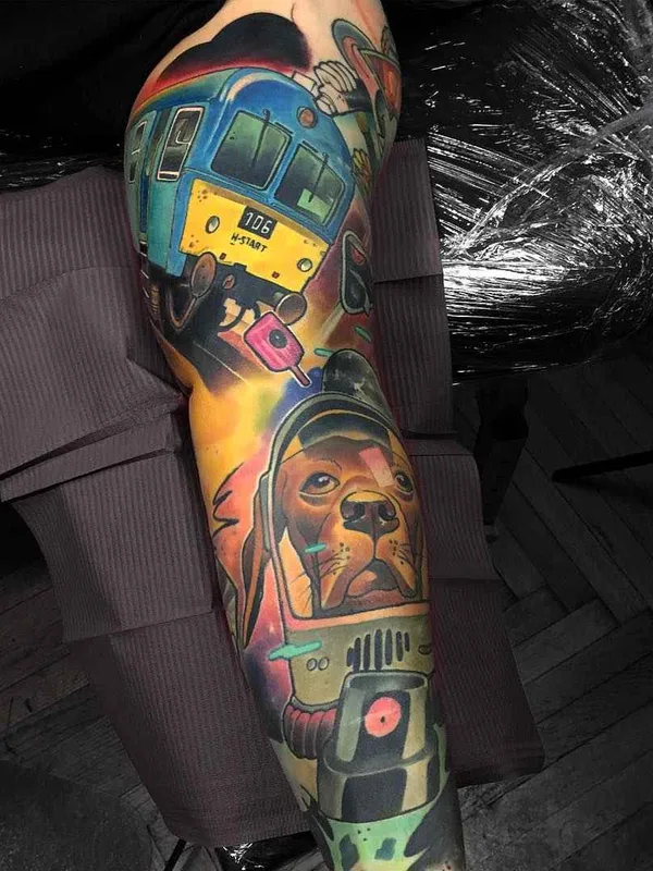 color illustrative Tatuagem em full sleeve #19032 | Tatuador Lehel Nyeste