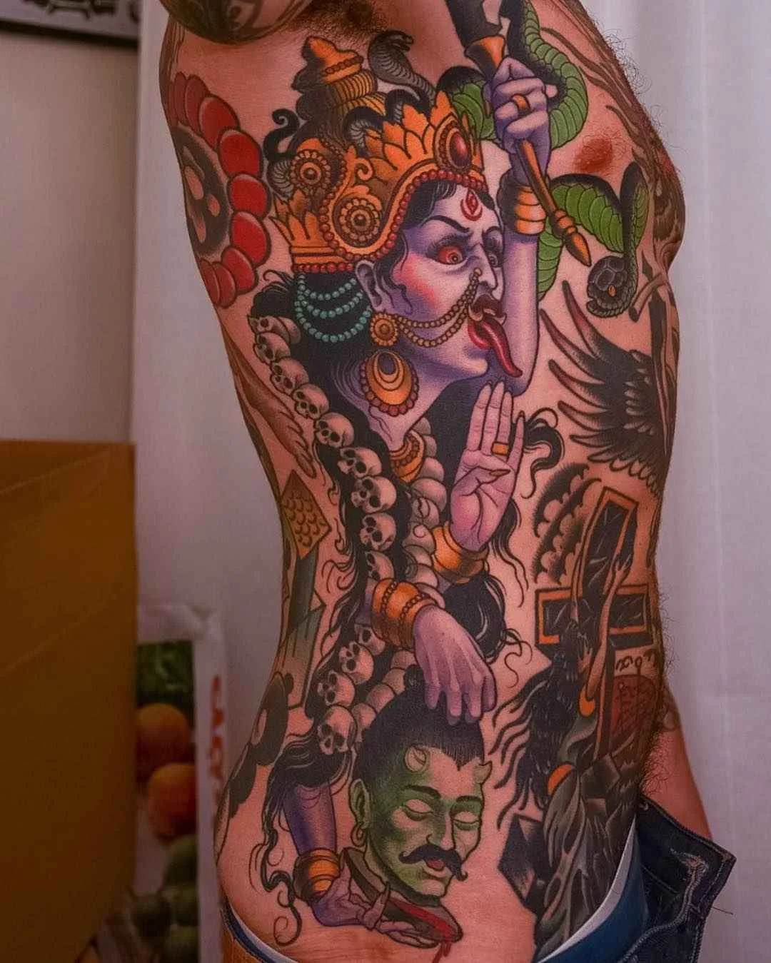 Tattoo artist Peter Lagergren, color aythors style tattoo, new school, neo traditional, oriental, japanese | Sweden