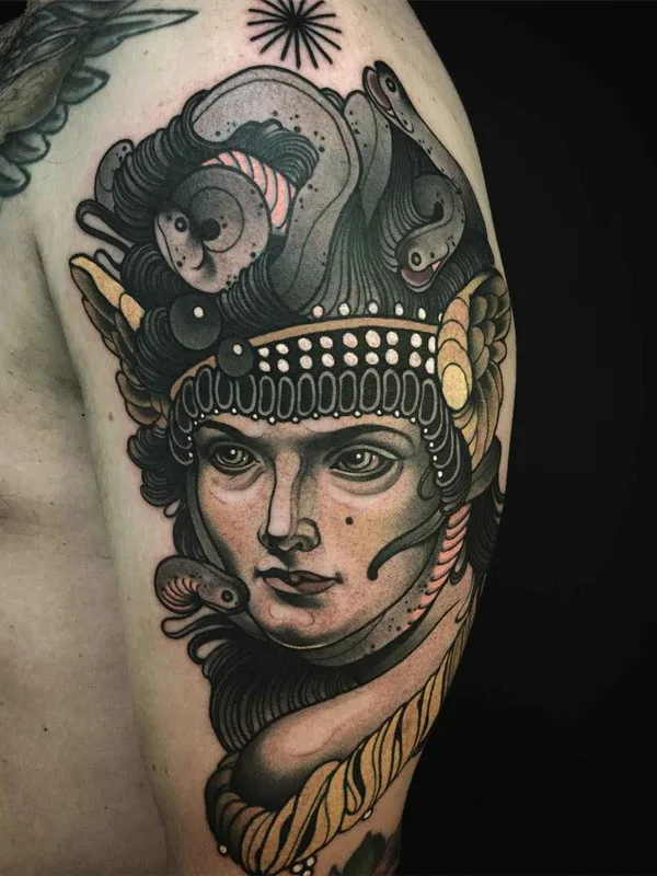 color neo traditional 纹身 在 shoulder #19242 | 纹身师 Jacob J Gardner