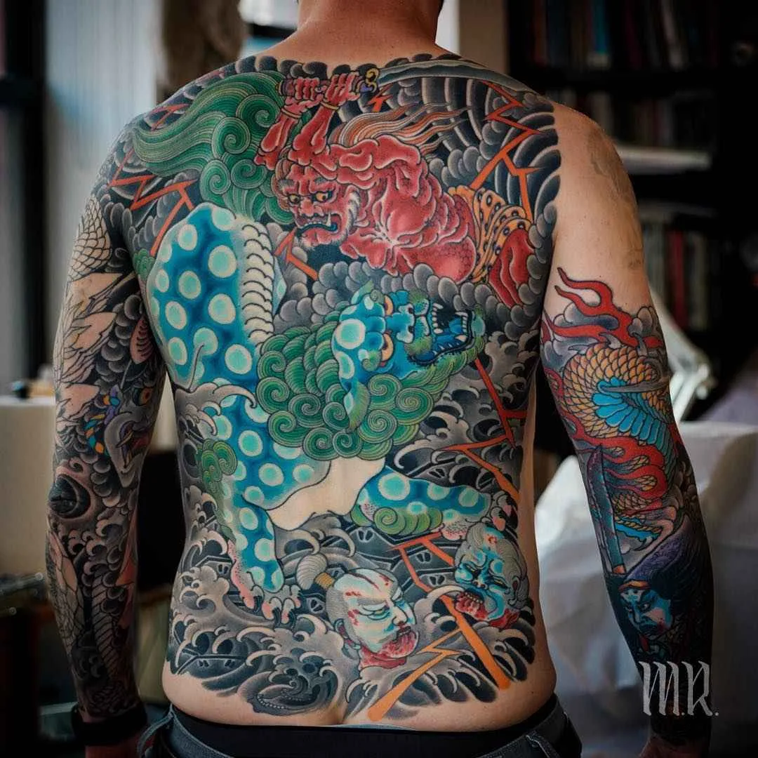 Tatuagem artista Mike Rubendall, cor, preto&cinza tatuagem oriental japonesa | USA