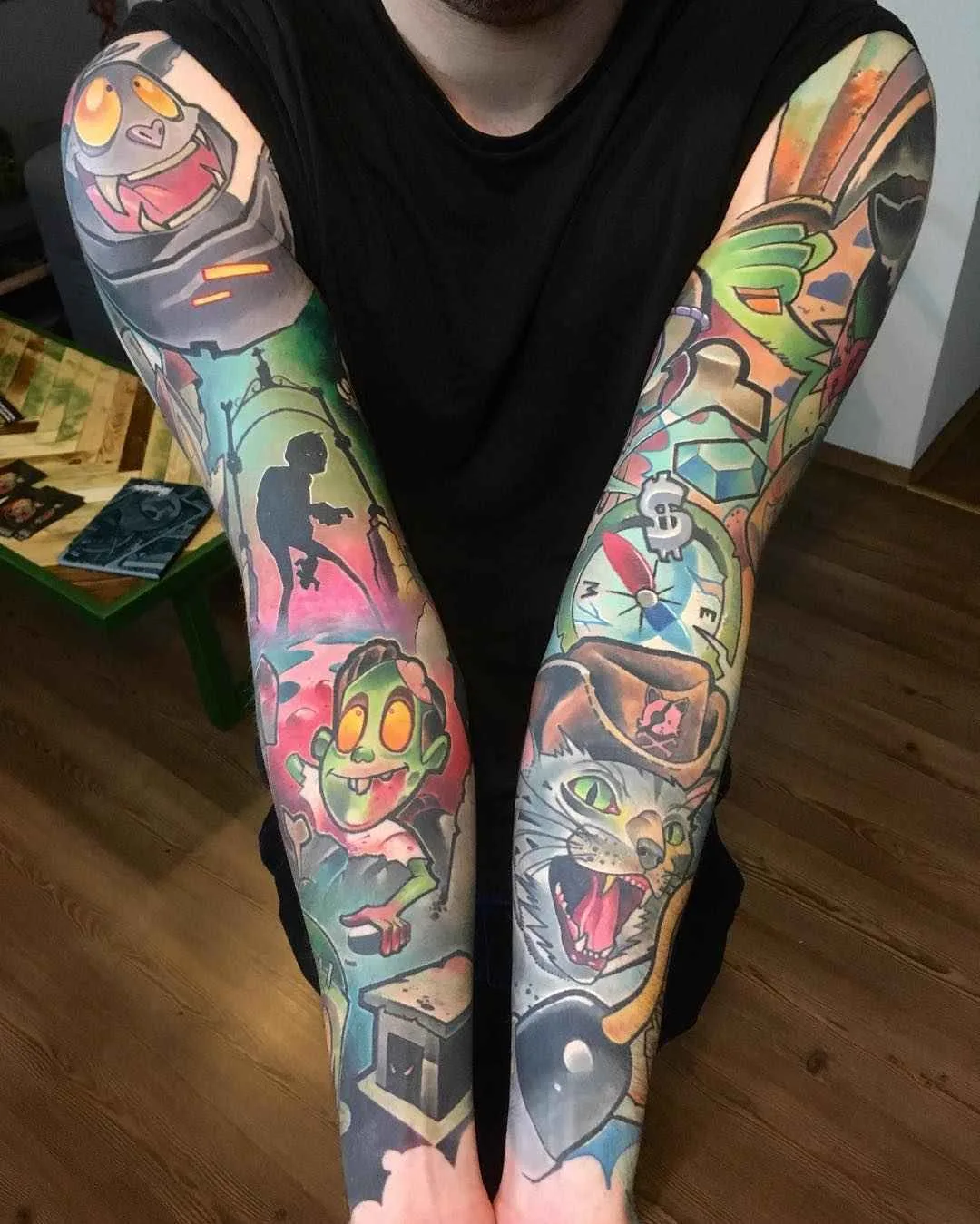 Artista de tatuagem Lehel Nyeste, autores color new school tattoo | Hungria
