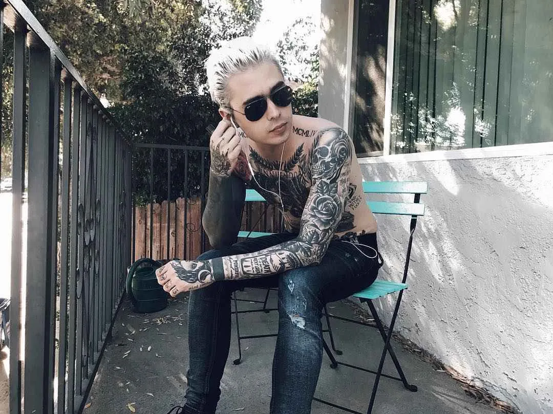 Tattooed model Jose Prager, male alternative photo model, tattooed guy | USA