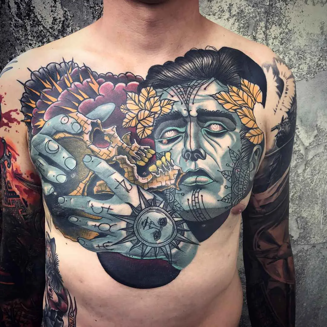Tattoo artist Bartosz Panas authors style color neo traditional tattoo | Warsaw, Poland 