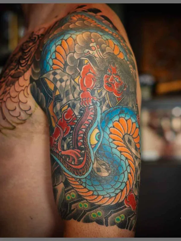 male color japanese Tatuagem em full sleeve #19866 | Tatuador Mike Rubendall