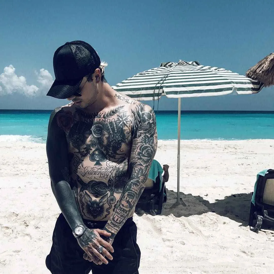Tattooed model Jose Prager, male alternative photo model, tattooed guy | USA