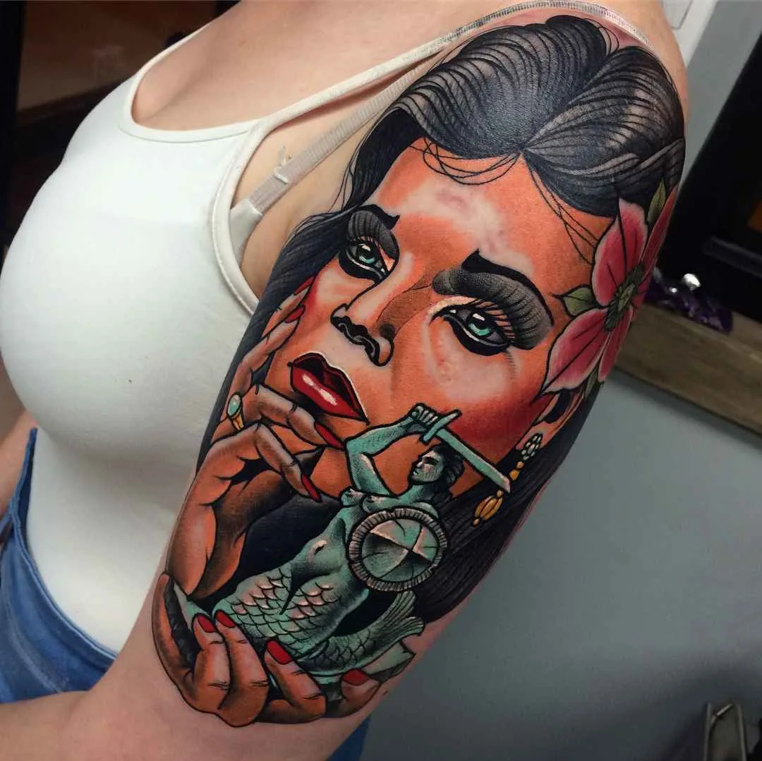 Tattoo artist Bartosz Panas authors style color neo traditional tattoo | Warsaw, Poland 