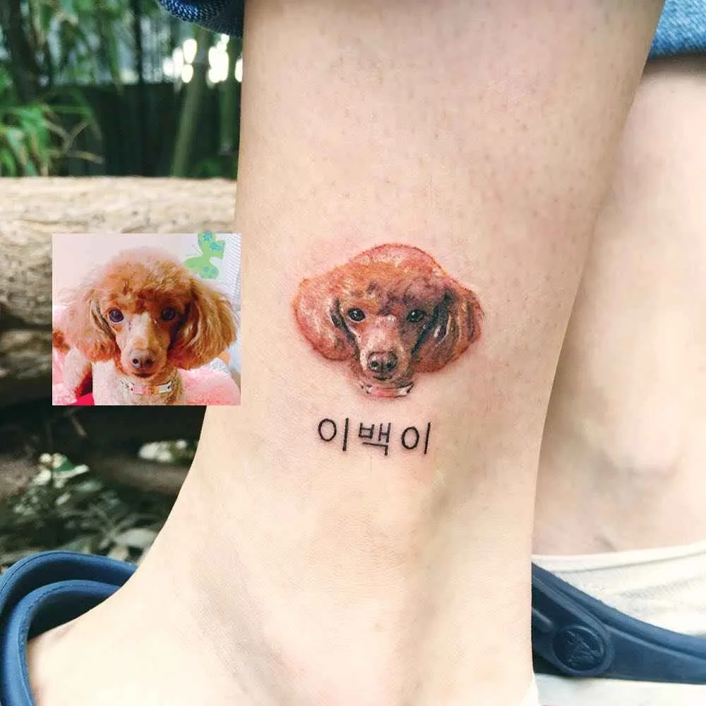 Tattoo artist Yammy, color and black and grey minimalistic pets tattoo | Seoul, Korea