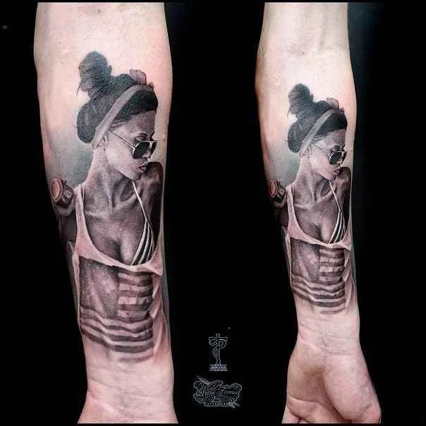 Tattoo artista Alexandr Litvinov, tattoo realismo de cores e preto e cinza, tattoo biomecânico | Rússia