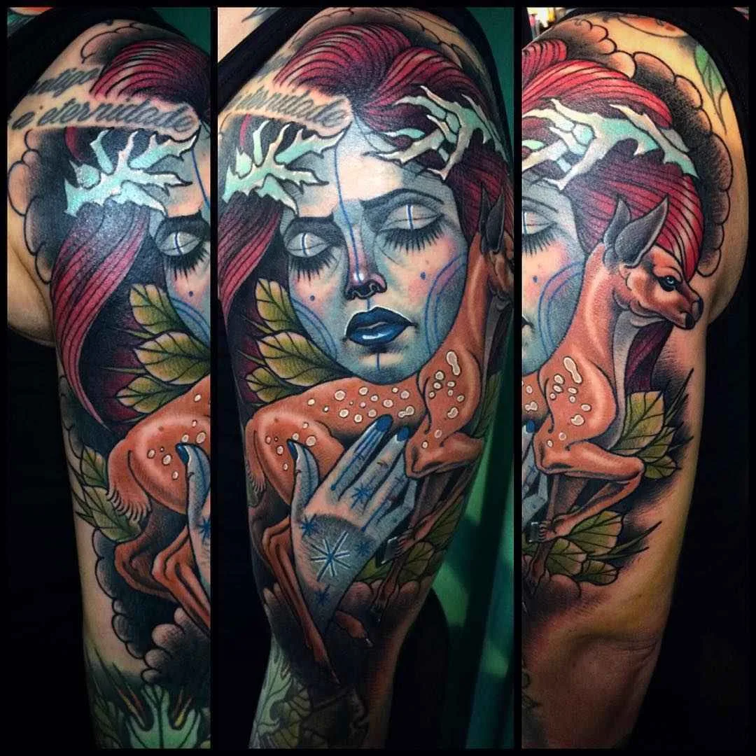 Tattoo artist Bartosz Panas authors style color neo traditional tattoo | Warsaw, Poland 