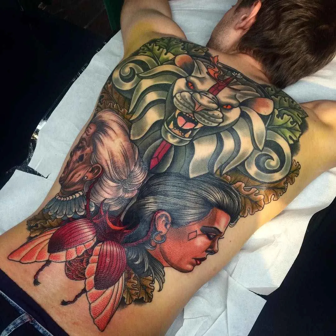 Tattoo artist Bartosz Panas authors style color neo traditional tattoo | Warsaw, Poland 