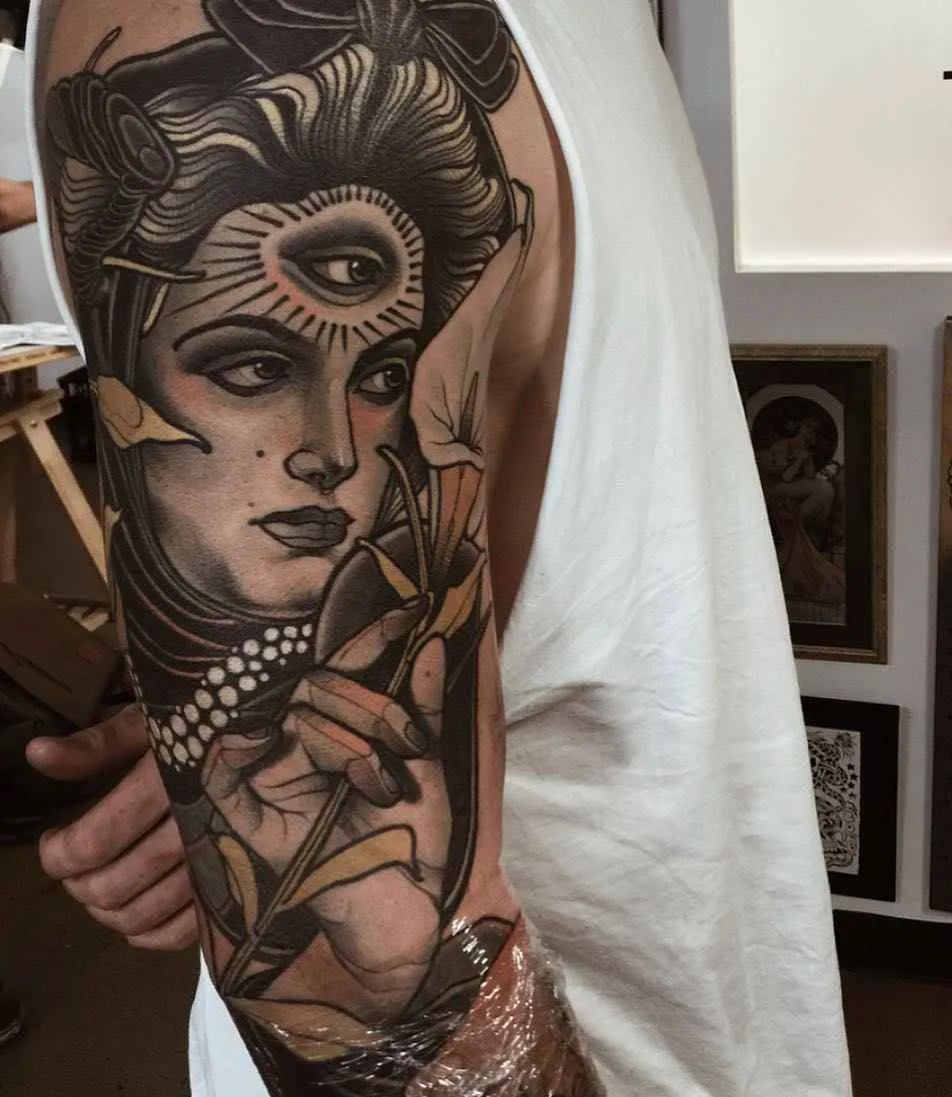 Tatuagem artista Jacob J Gardner cor neo tradicional | Austrália