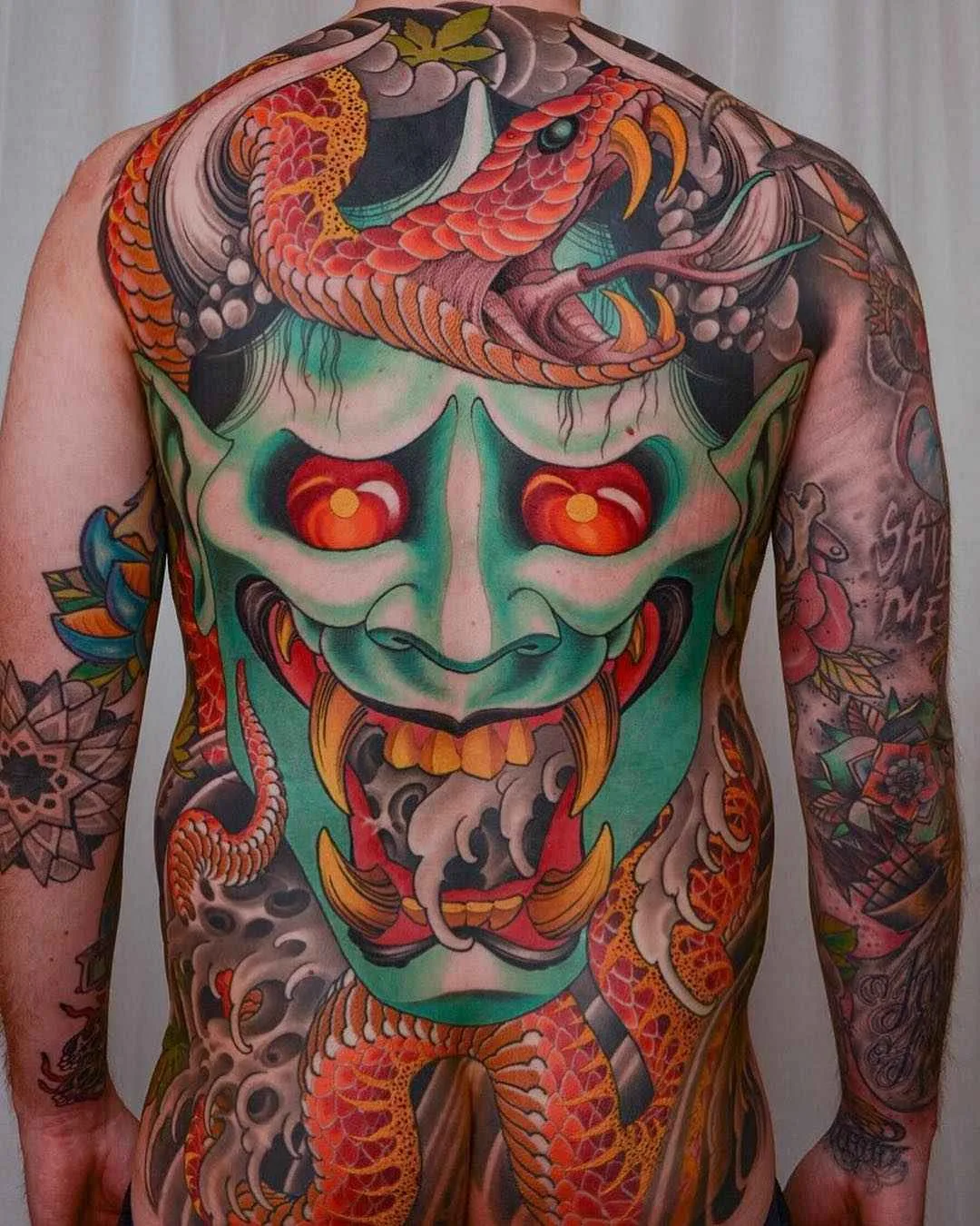 Tattoo artist Peter Lagergren, color aythors style tattoo, new school, neo traditional, oriental, japanese | Sweden
