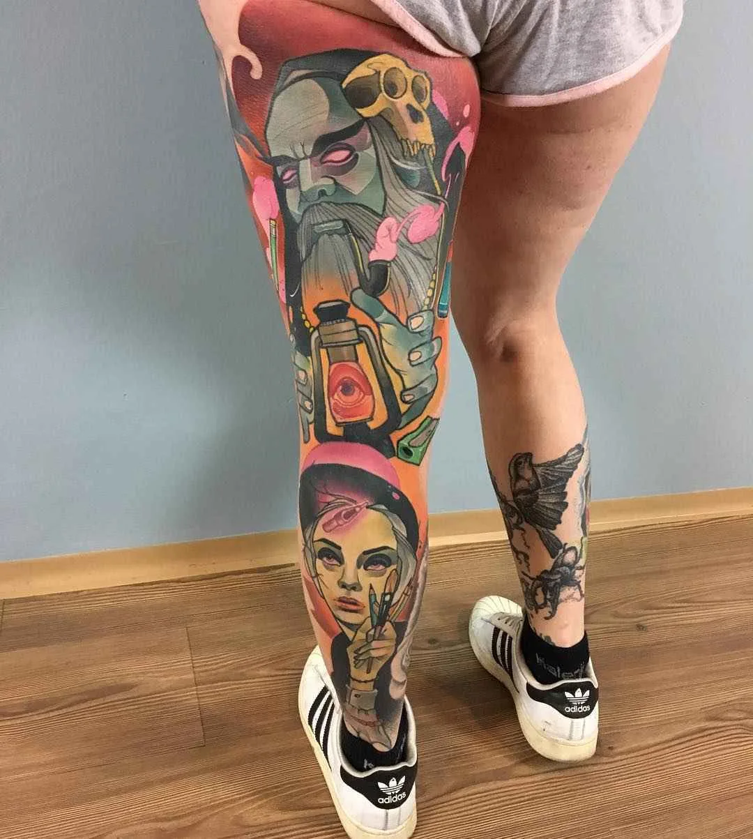 Artista de tatuagem Lehel Nyeste, autores color new school tattoo | Hungria