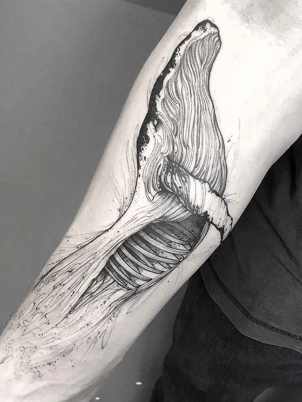 black and grey sketch tattoo auf forearm #19098 | Tätowierer Sandra Cunha