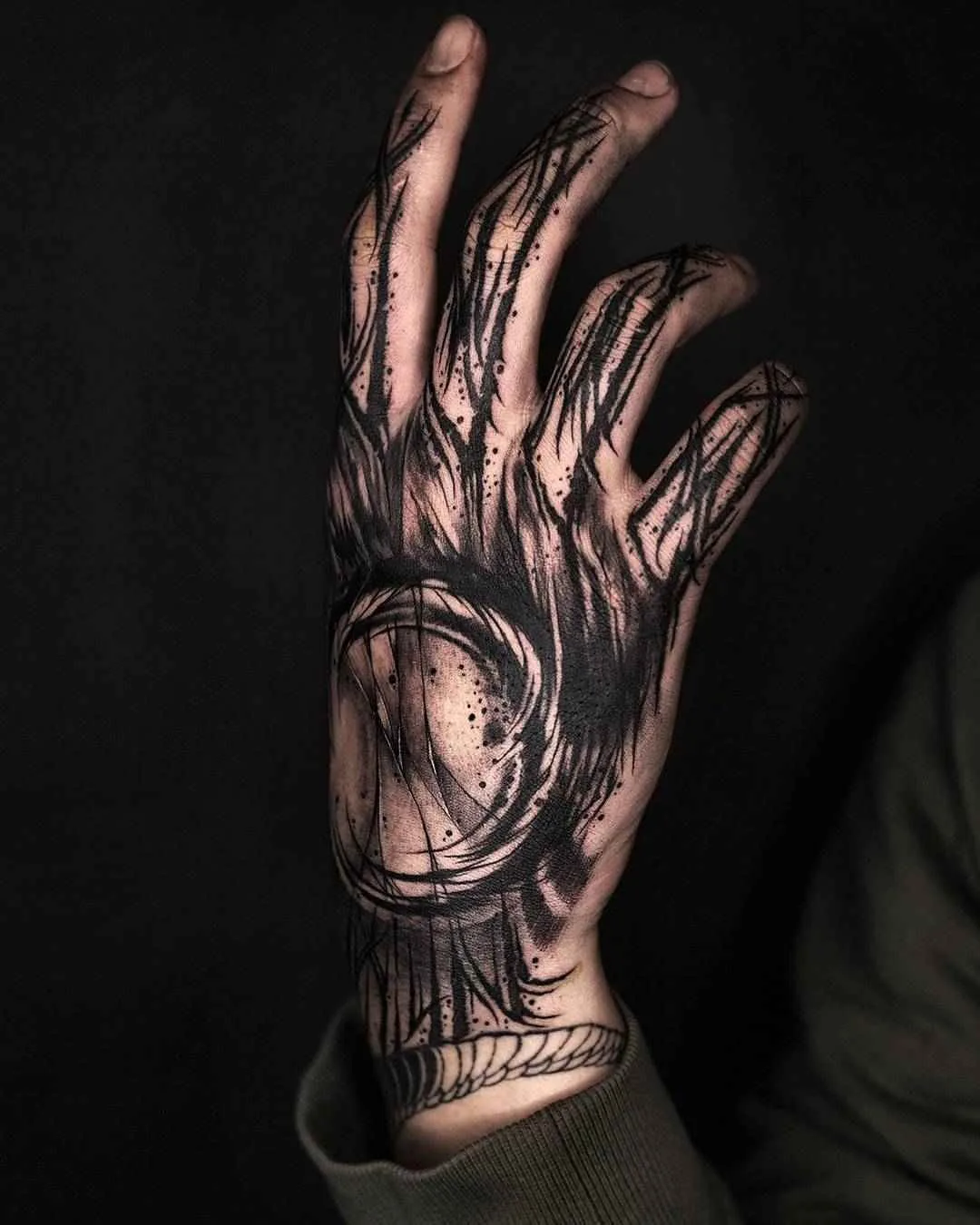 Tattoo artist YZTATTOO BBK authors style darklettering blackwork tattoo | China