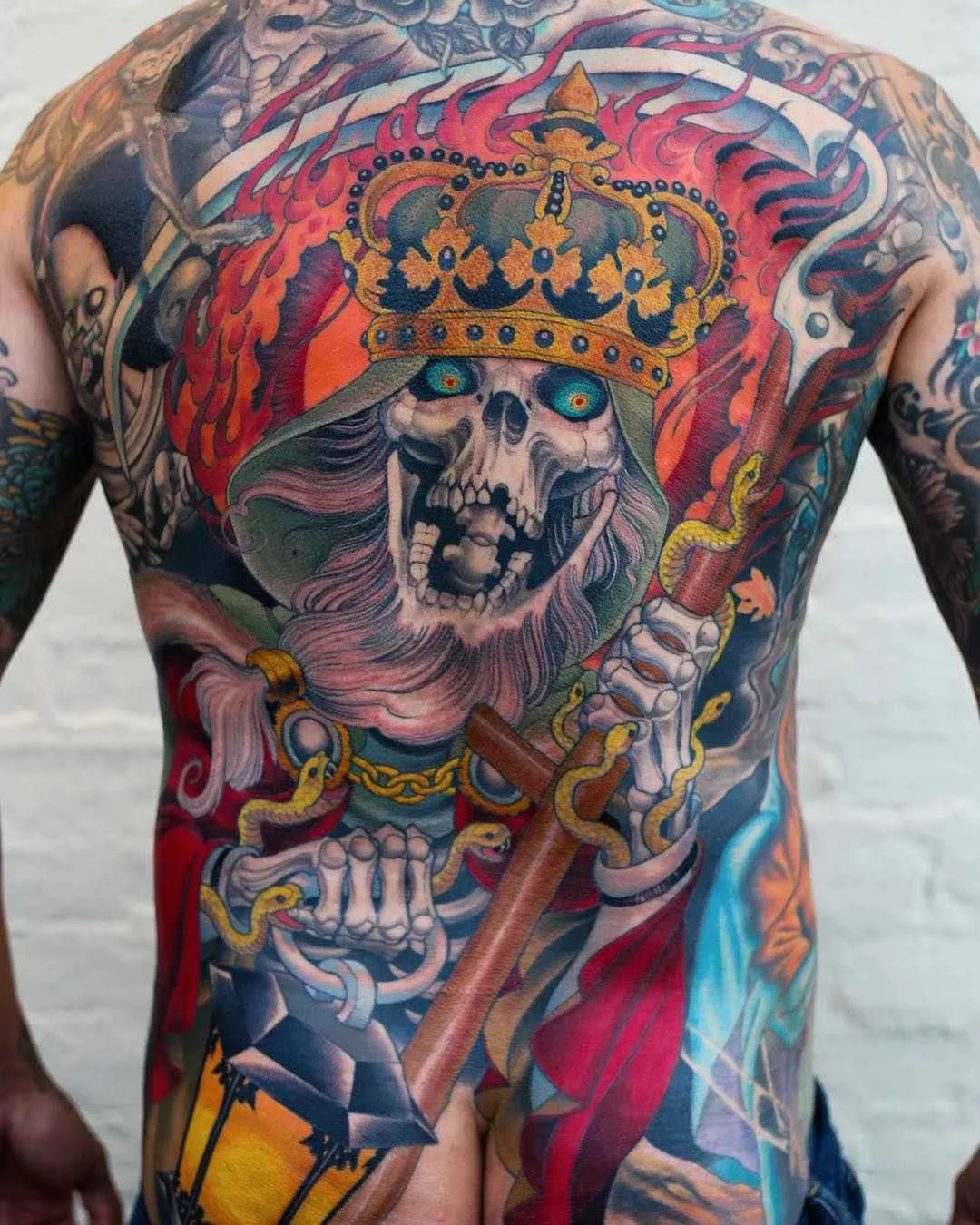 Tattoo artist Peter Lagergren, color aythors style tattoo, new school, neo traditional, oriental, japanese | Sweden