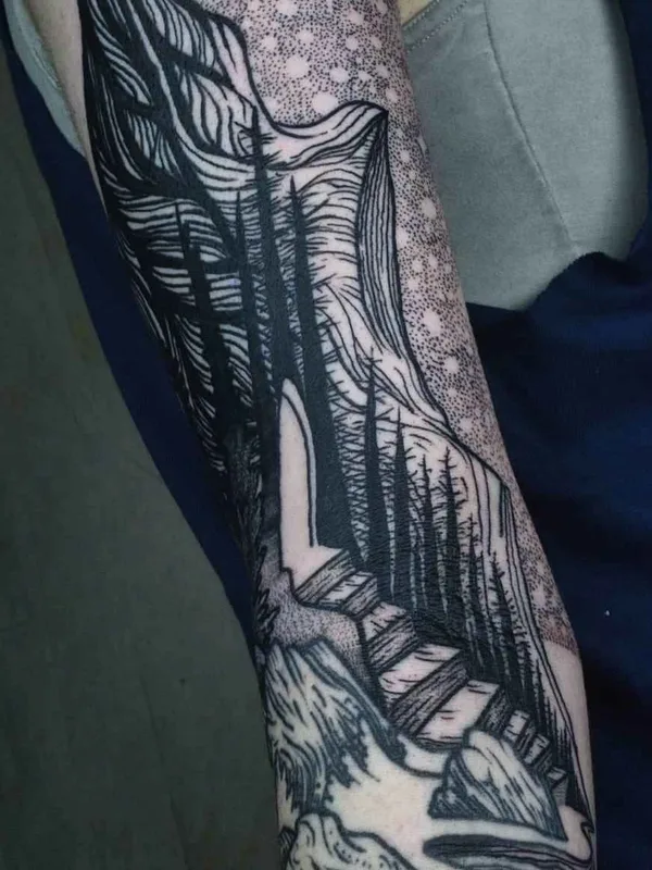 black blackwork татуировка на forearm #18987 | Тату мастер Noel'le Longhaul (Loone)
