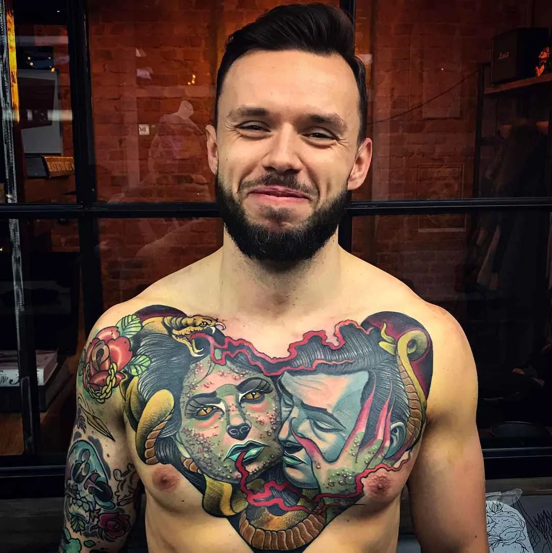 Tattoo artist Bartosz Panas authors style color neo traditional tattoo | Warsaw, Poland 