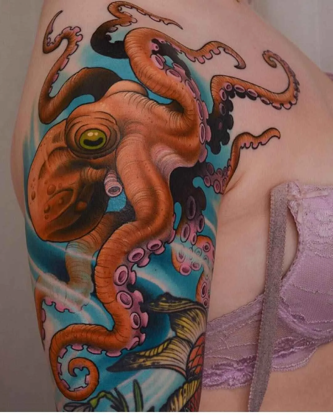 Tattoo artist Peter Lagergren, color aythors style tattoo, new school, neo traditional, oriental, japanese | Sweden