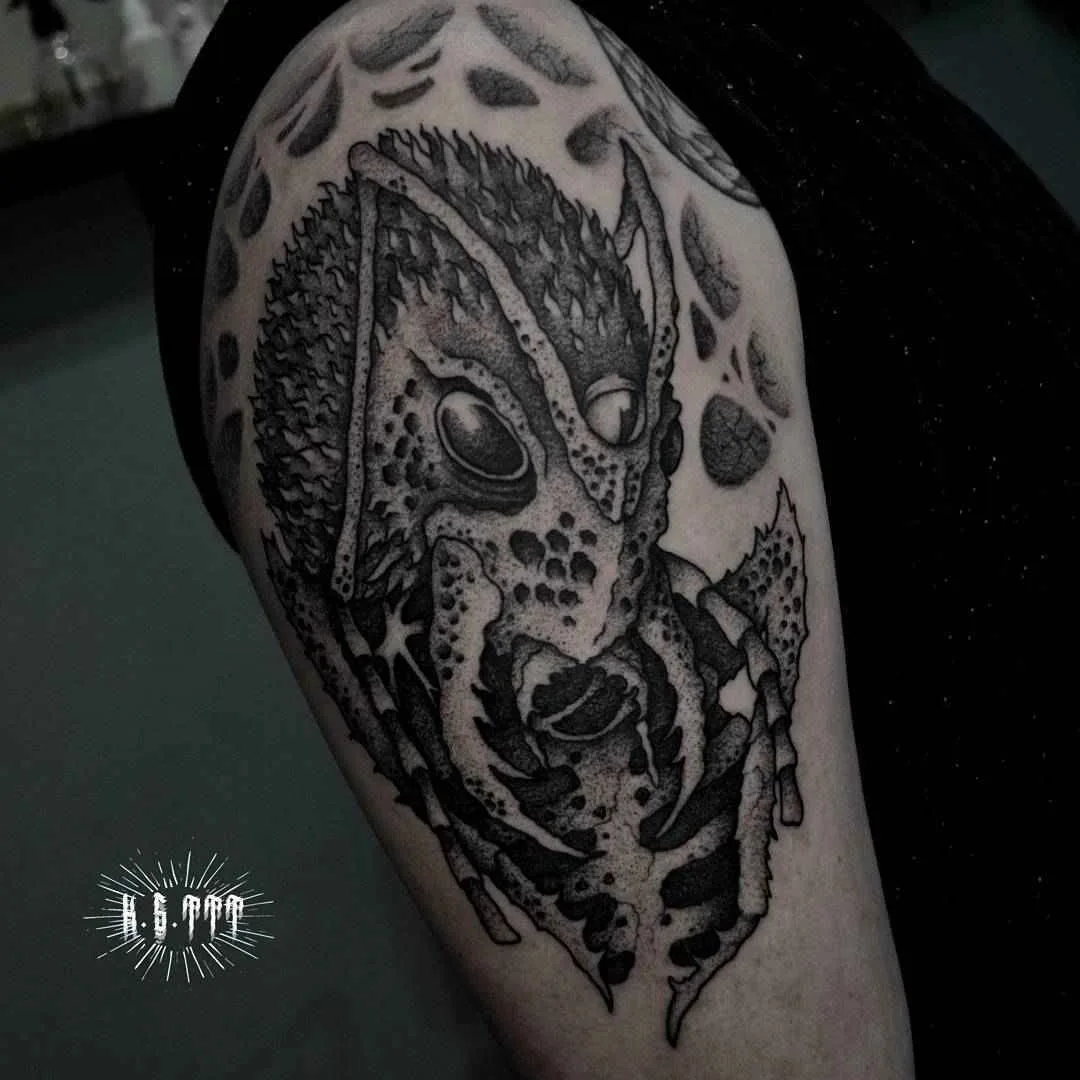 Tattoo artist Klim Shakhnin, authors black&grey horror surrealistic tattoo | Russia