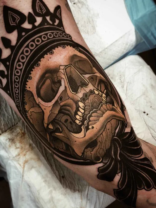 black and grey black and grey 纹身 在 forearm #19247 | 纹身师 Jacob J Gardner