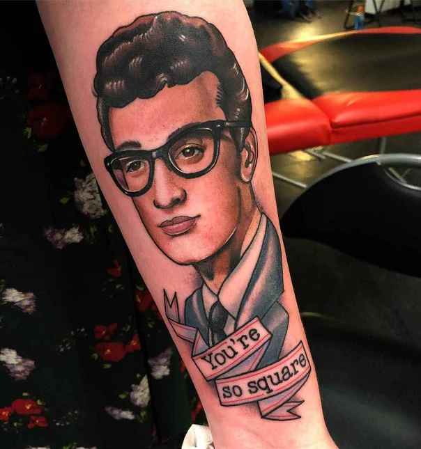 Портретная Portrait, Lettering tattoo на Предплечье