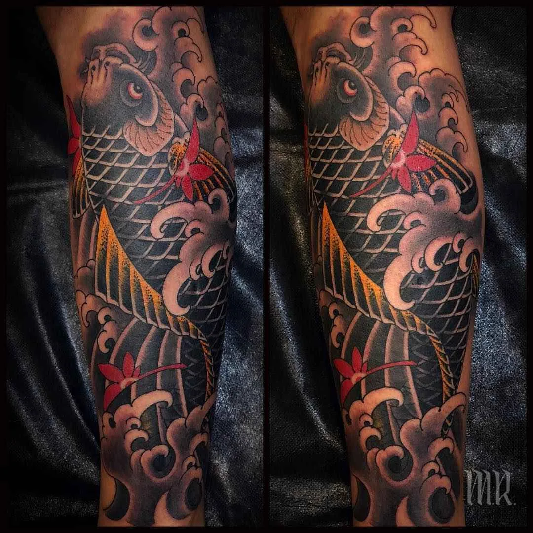 Tatuagem artista Mike Rubendall, cor, preto&cinza tatuagem oriental japonesa | USA
