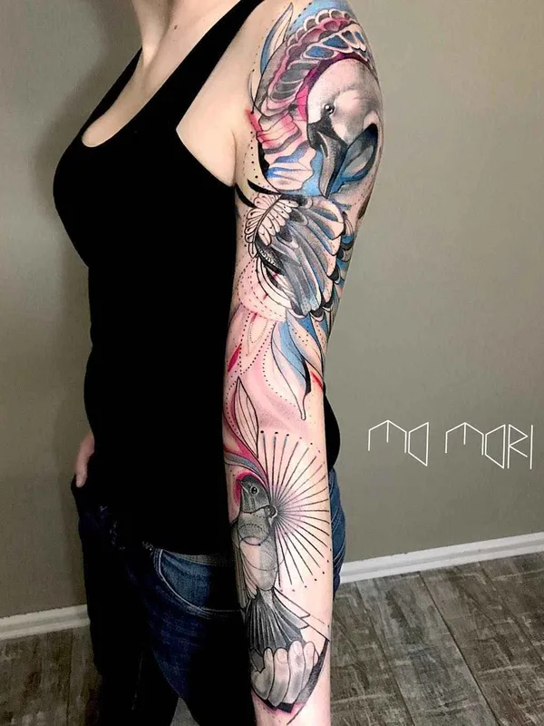 female color illustrative Tatuagem em full sleeve #19342 | Tatuador Mo Mori