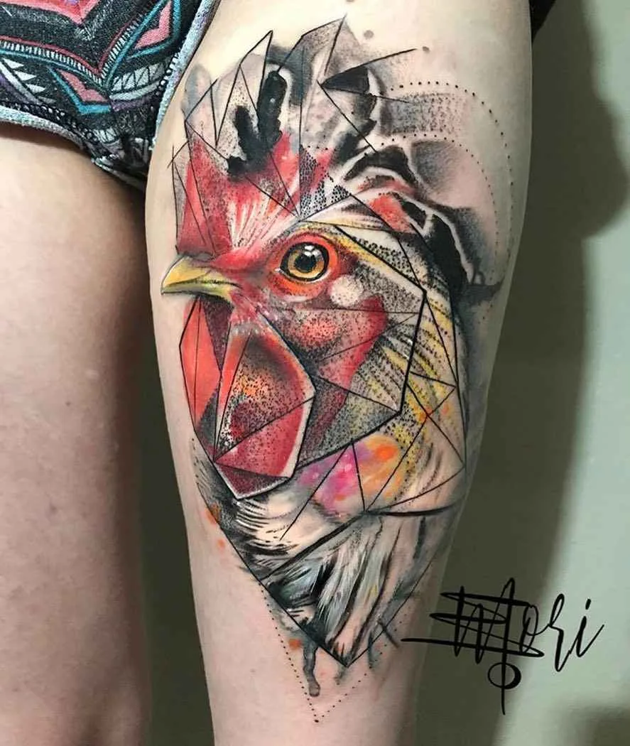 Tatuagem do artista Mo Mori estilo esboço de tatuagem aquarela | Alemanha, Berlim