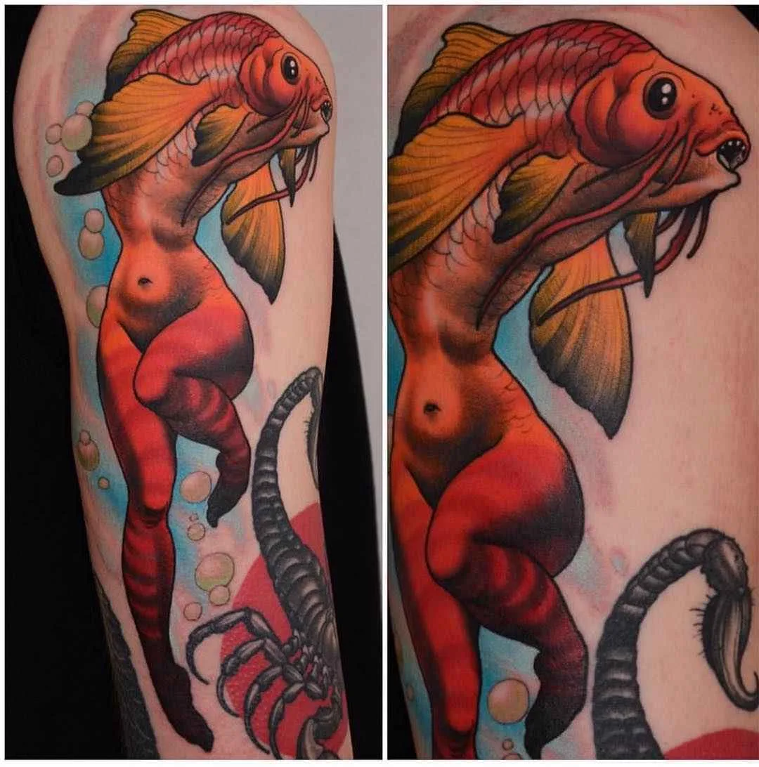 Tattoo artist Peter Lagergren, color aythors style tattoo, new school, neo traditional, oriental, japanese | Sweden