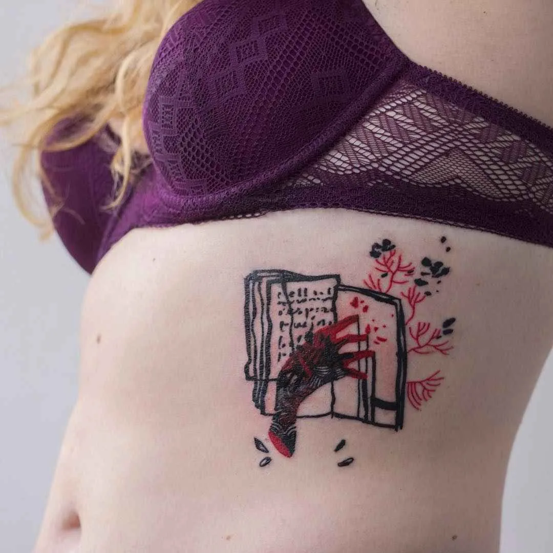 Tattoo artist Maison Métamose authors color and black abstract tattoo | Paris, France